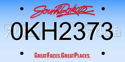 0KH2373 South Dakota License Plate