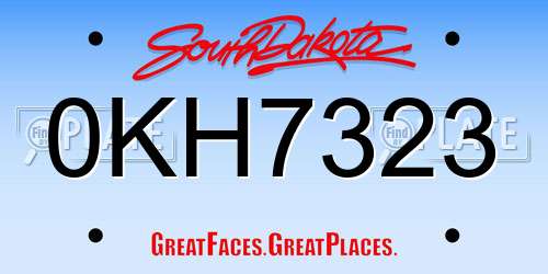 0KH7323 South Dakota License Plate