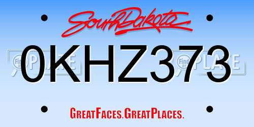 0KHZ373 South Dakota License Plate