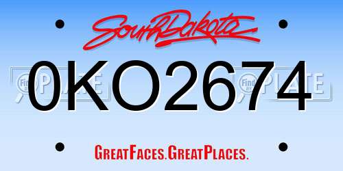 0KO2674 South Dakota License Plate