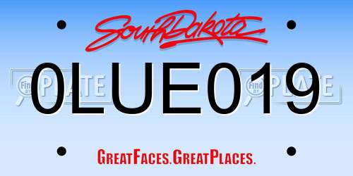 0LUE019 South Dakota License Plate