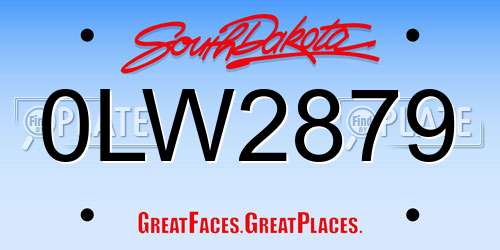 0LW2879 South Dakota License Plate