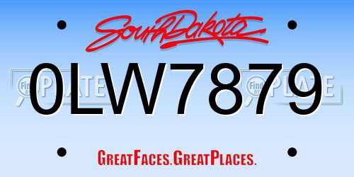 0LW7879 South Dakota License Plate