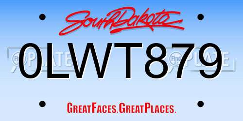 0LWT879 South Dakota License Plate