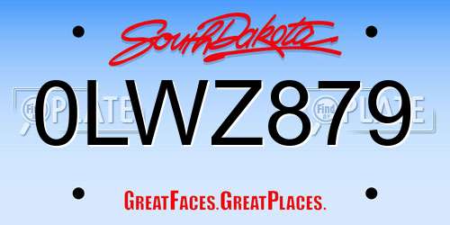 0LWZ879 South Dakota License Plate