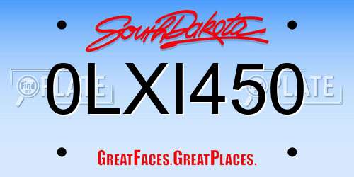 0LXI450 South Dakota License Plate