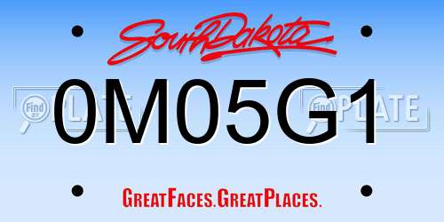 0M05G1 South Dakota License Plate