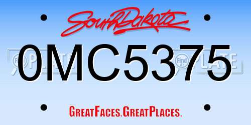 0MC5375 South Dakota License Plate