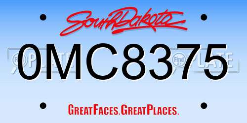 0MC8375 South Dakota License Plate