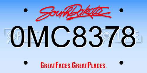 0MC8378 South Dakota License Plate