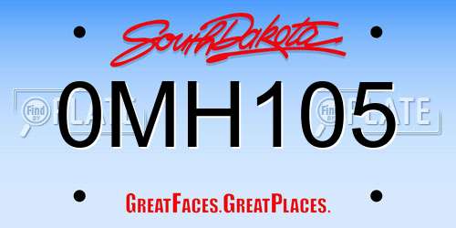 0MH105 South Dakota License Plate