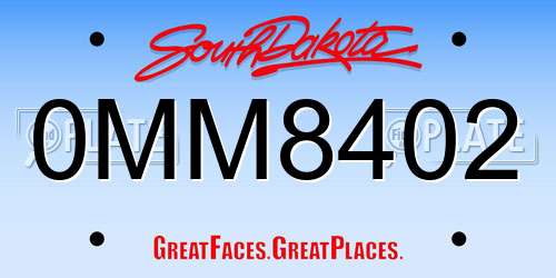 0MM8402 South Dakota License Plate