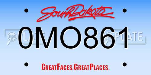 0MO861 South Dakota License Plate