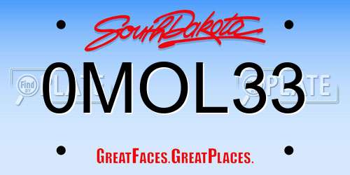 0MOL33 South Dakota License Plate