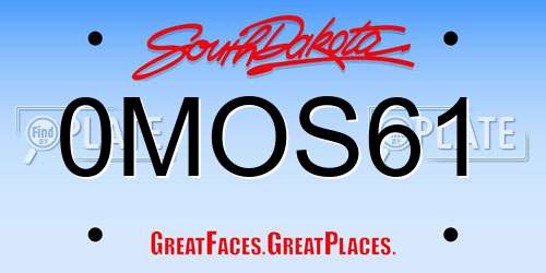0MOS61 South Dakota License Plate