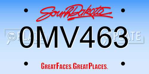 0MV463 South Dakota License Plate