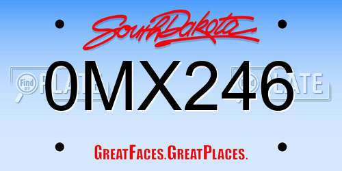 0MX246 South Dakota License Plate