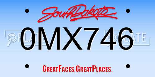 0MX746 South Dakota License Plate