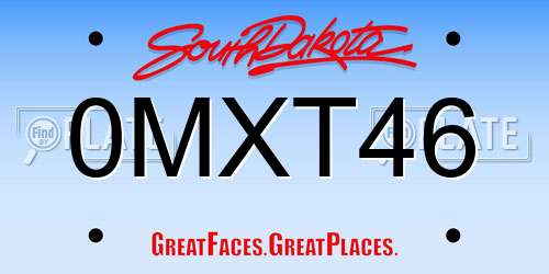 0MXT46 South Dakota License Plate