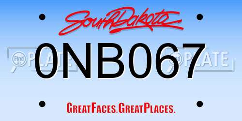 0NB067 South Dakota License Plate