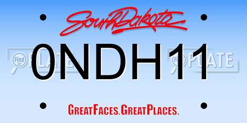 0NDH11 South Dakota License Plate