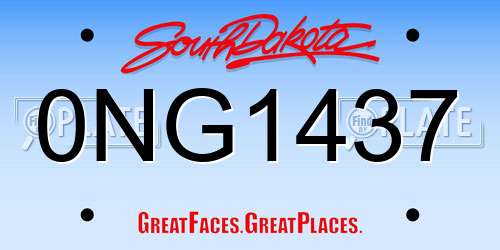 0NG1437 South Dakota License Plate