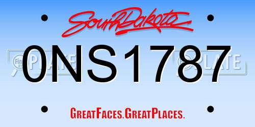 0NS1787 South Dakota License Plate