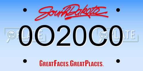 0O20C0 South Dakota License Plate