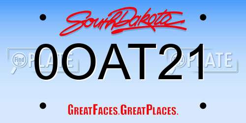 0OAT21 South Dakota License Plate