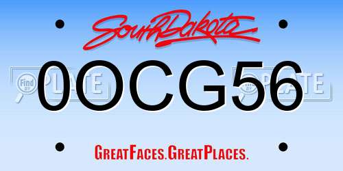 0OCG56 South Dakota License Plate