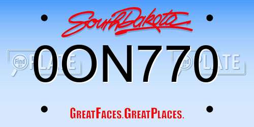0ON770 South Dakota License Plate