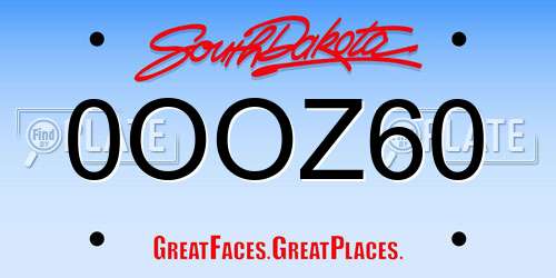 0OOZ60 South Dakota License Plate