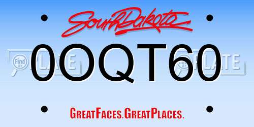 0OQT60 South Dakota License Plate