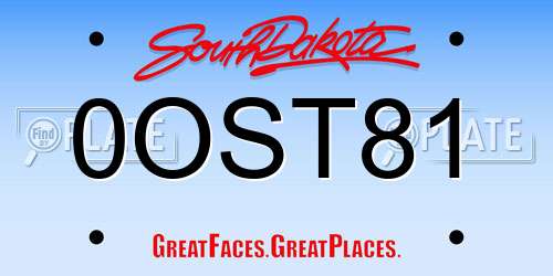 0OST81 South Dakota License Plate