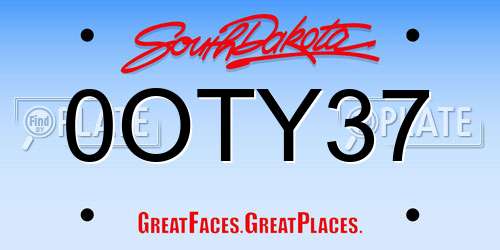 0OTY37 South Dakota License Plate