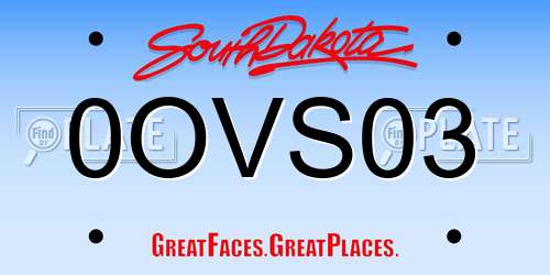 0OVS03 South Dakota License Plate