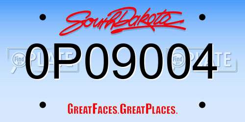 0P09004 South Dakota License Plate