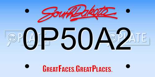 0P50A2 South Dakota License Plate