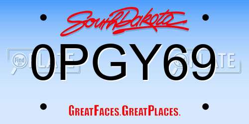 0PGY69 South Dakota License Plate