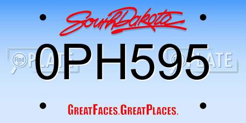 0PH595 South Dakota License Plate