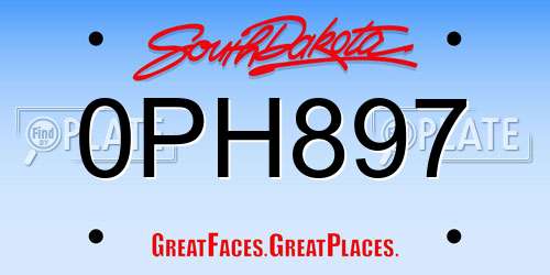 0PH897 South Dakota License Plate