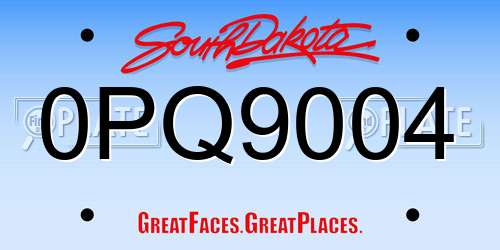 0PQ9004 South Dakota License Plate