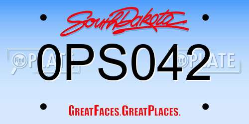 0PS042 South Dakota License Plate
