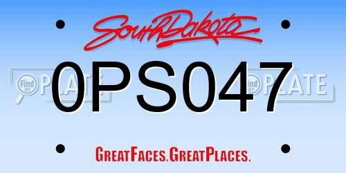 0PS047 South Dakota License Plate