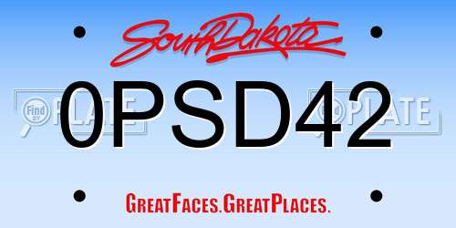 0PSD42 South Dakota License Plate