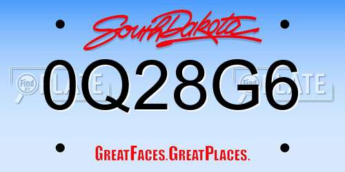 0Q28G6 South Dakota License Plate