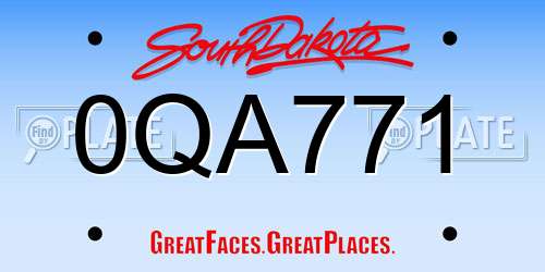 0QA771 South Dakota License Plate