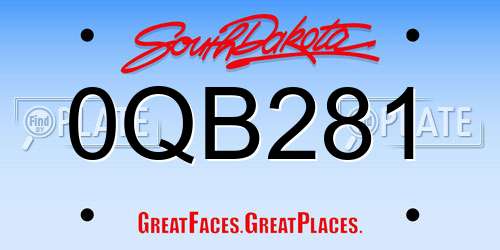 0QB281 South Dakota License Plate