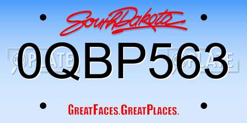 0QBP563 South Dakota License Plate