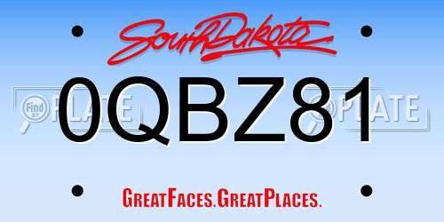0QBZ81 South Dakota License Plate